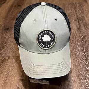 Skidaway Island State Park Snapback Hat Faded Green Black Mesh Trucker‎ Cap